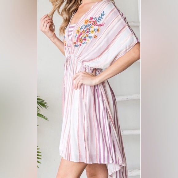 Mauve Pink Striped Dress - Picture 3 of 5